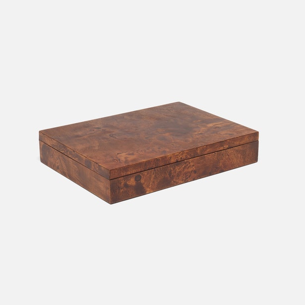 Windsor Card Box Dark Honey Burl