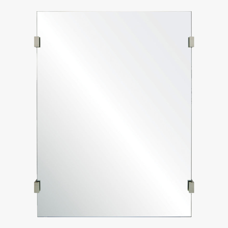 Rectangle Framed Mirror with Nickel Detail