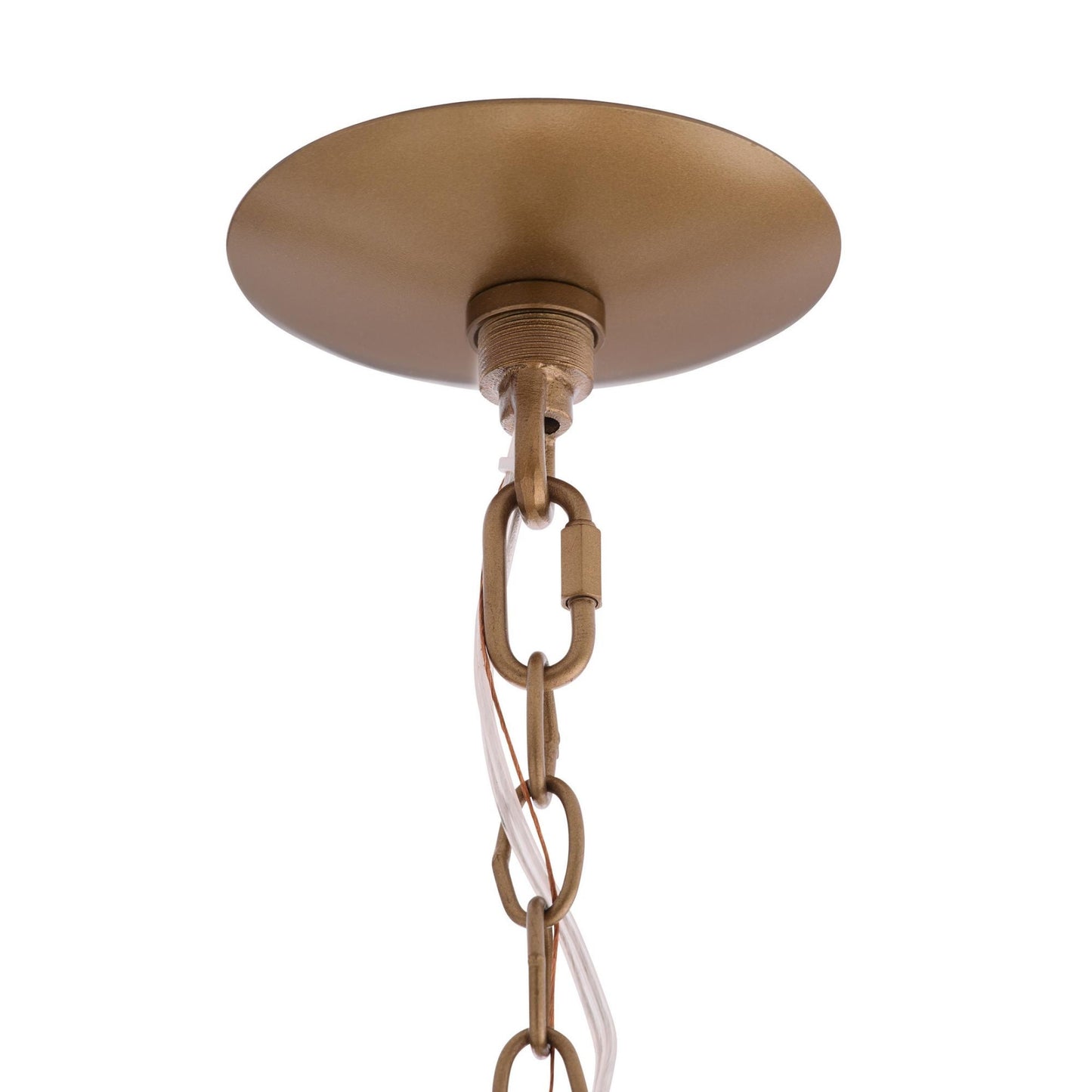Bronze ceiling mount with chain on a white background