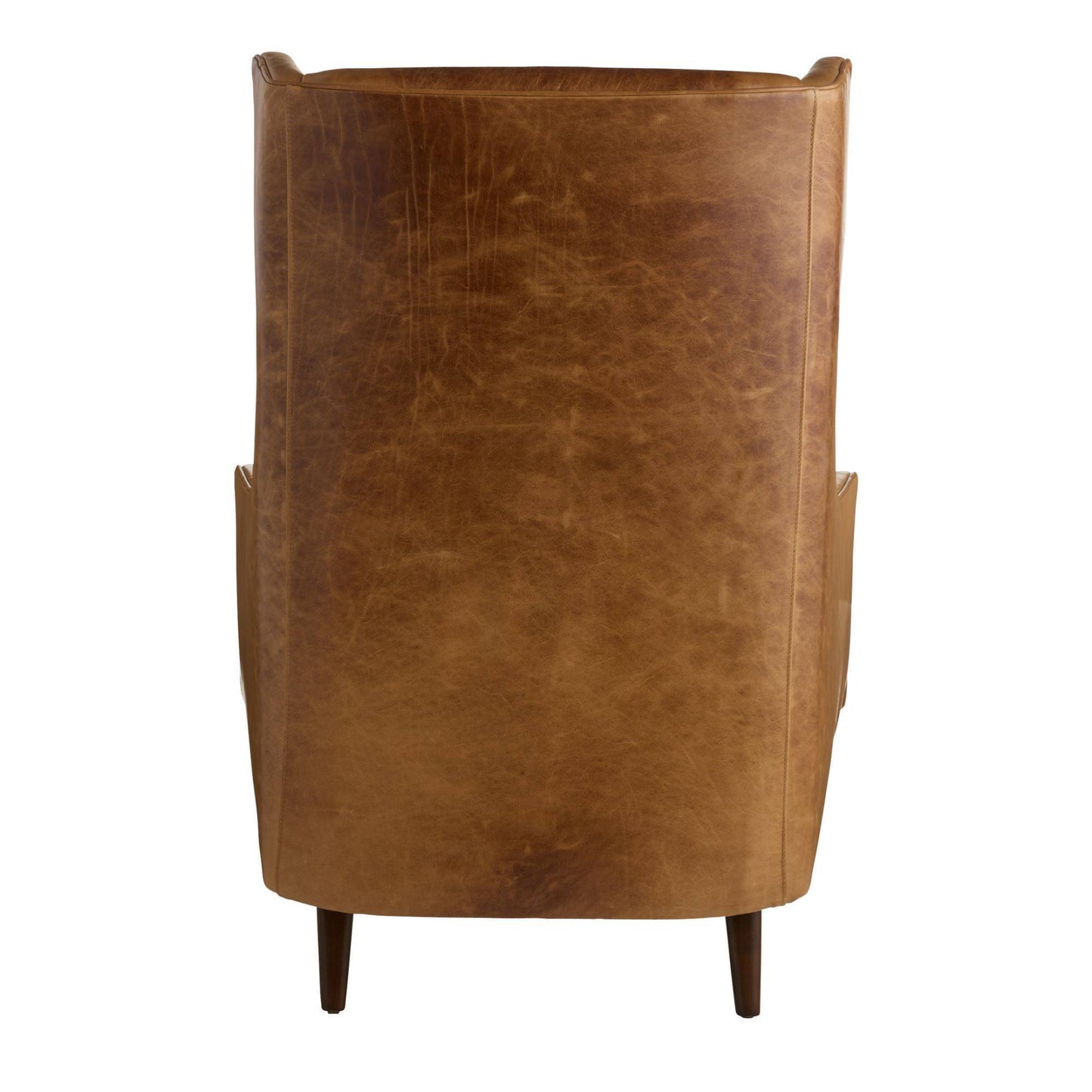 Brown leather armchair on a white background