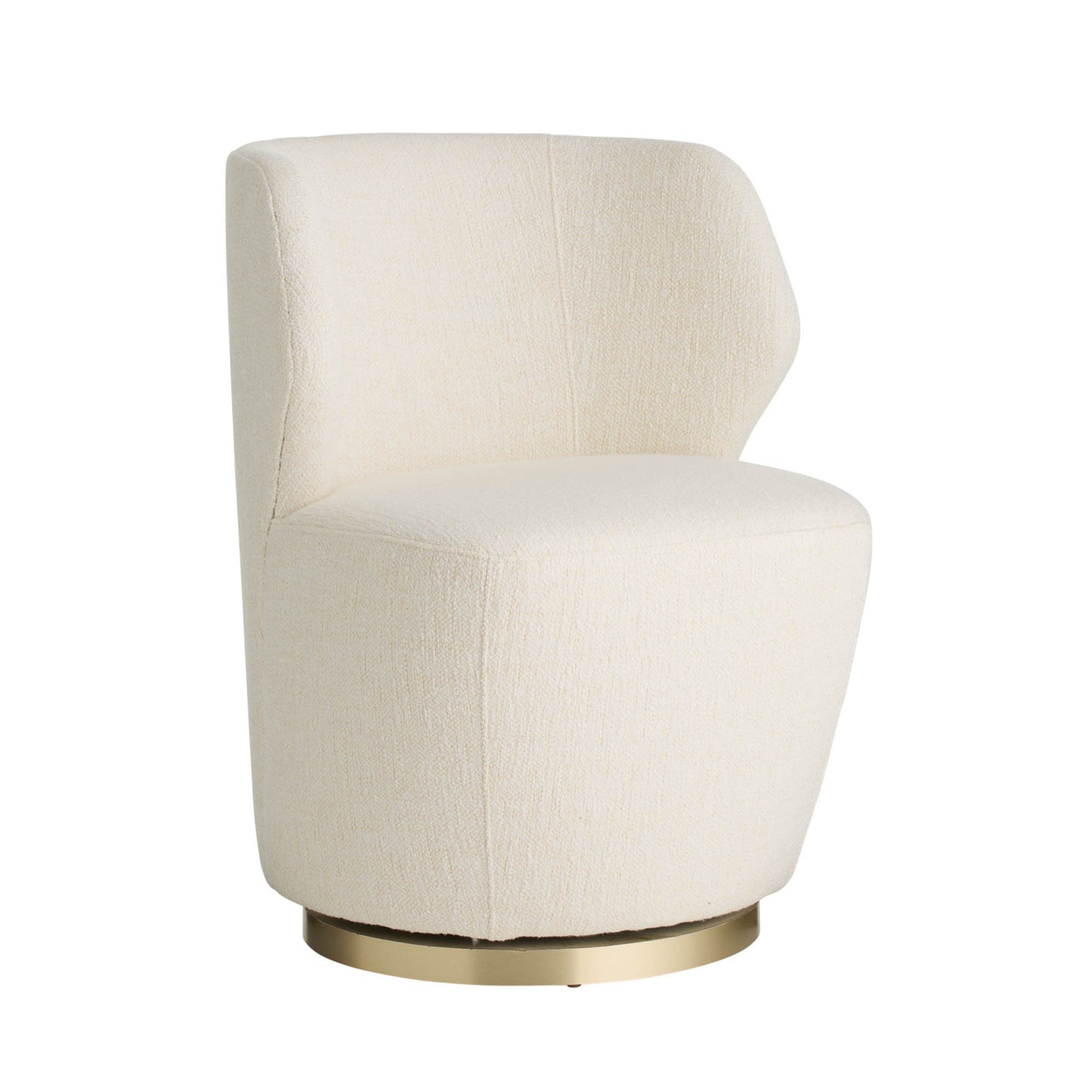 white armchair with a gold base on a white background