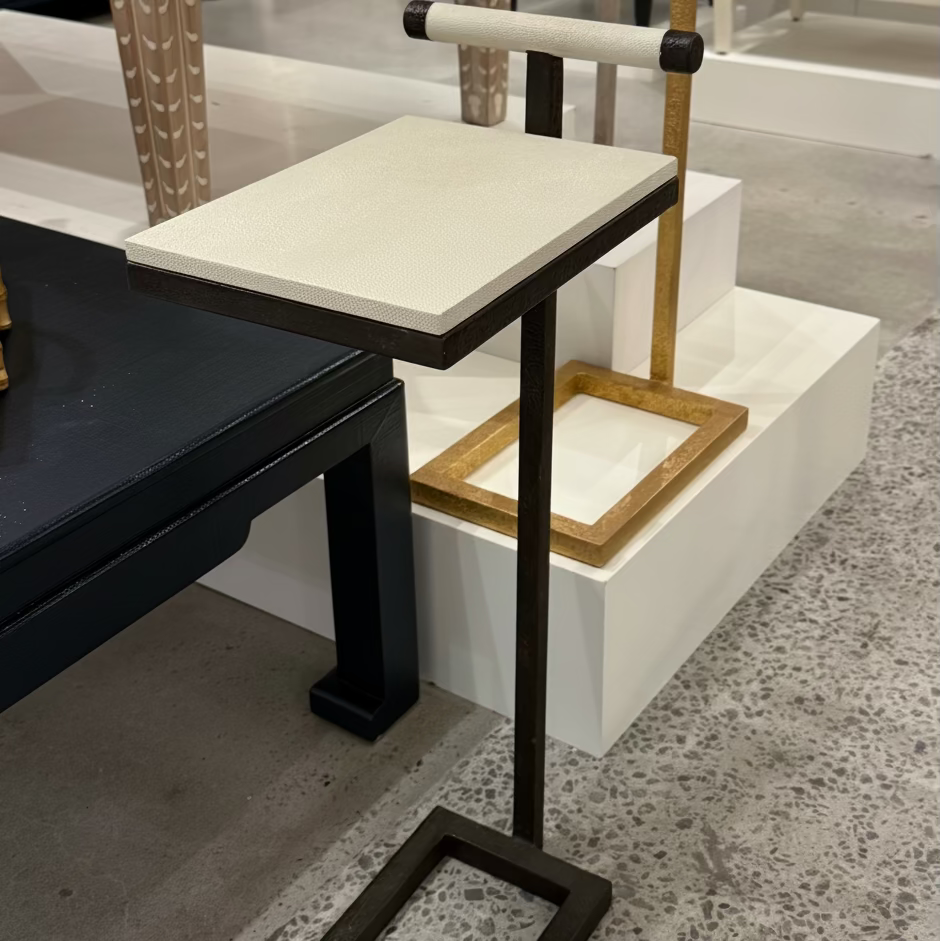 ellery accent table bronze and blanc