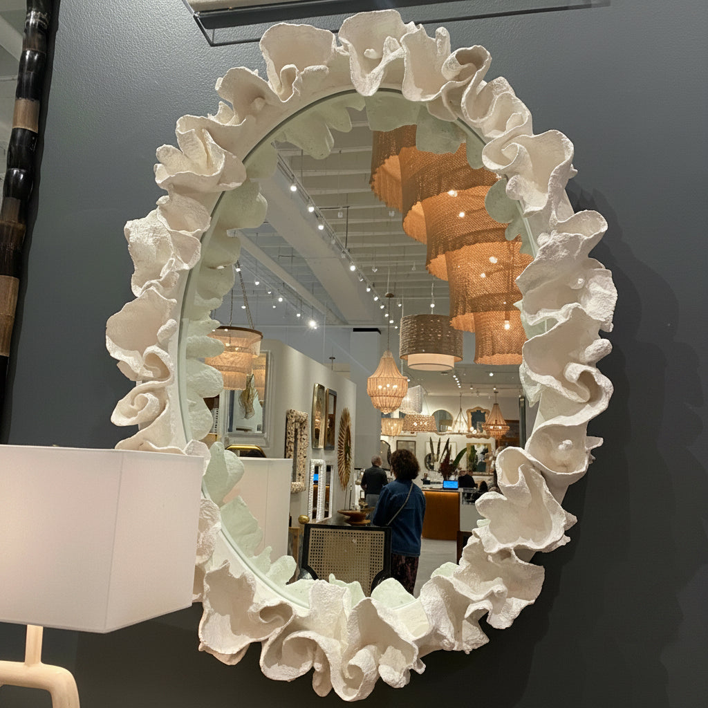 Made Goods Coco Mirror White Faux Coral Market Photo