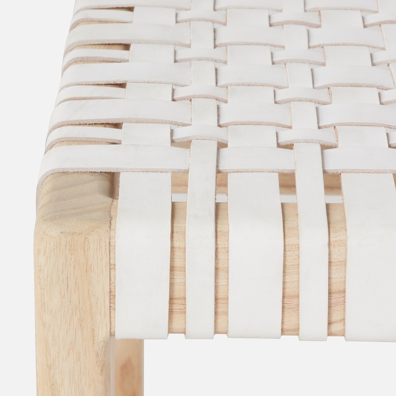 Percy Banquette White Leather