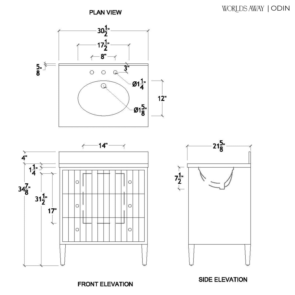 diagram of a vanity