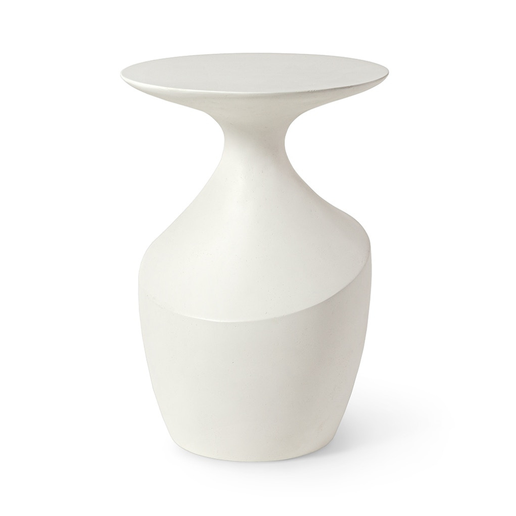 White side table on a white background