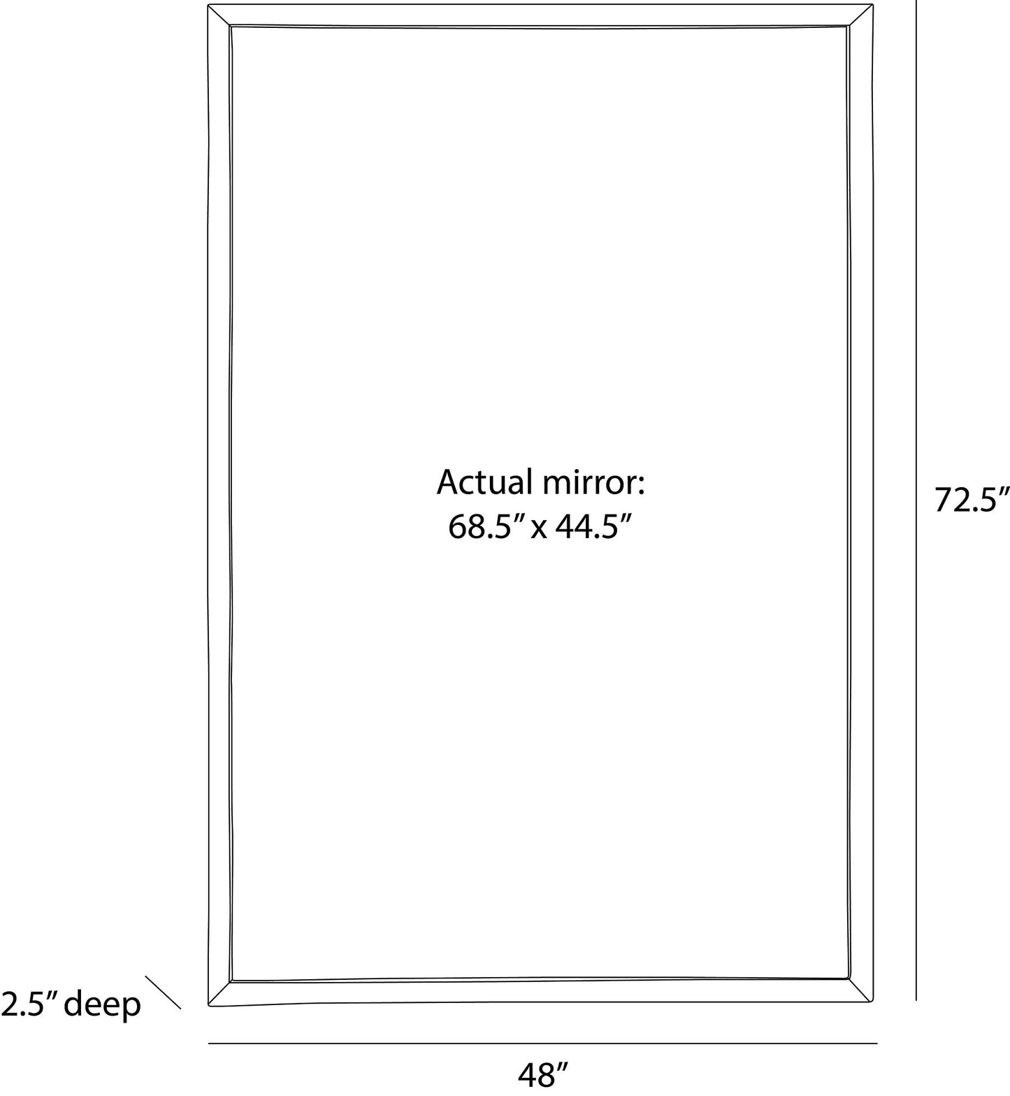 Jamie Floor Mirror Antique Aluminum