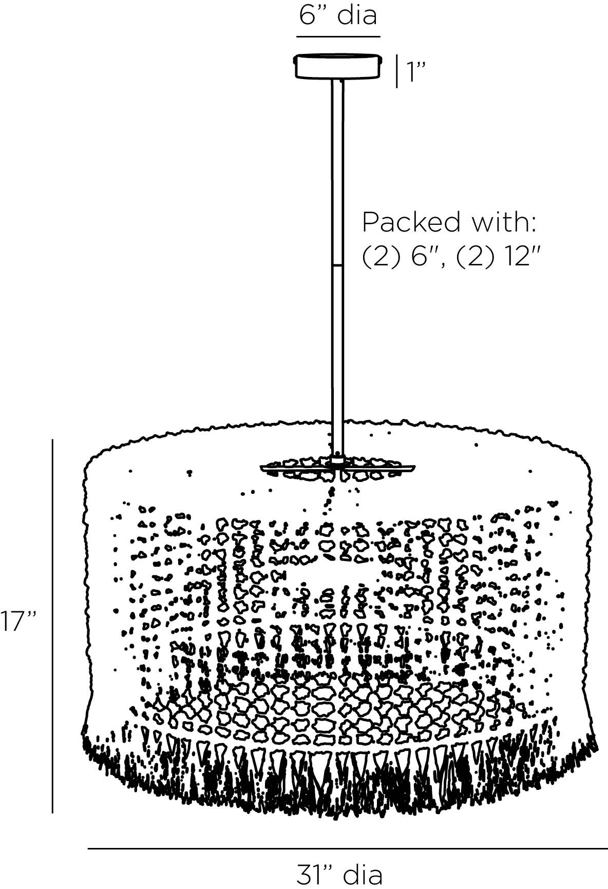 arteriors amari chandelier diagram
