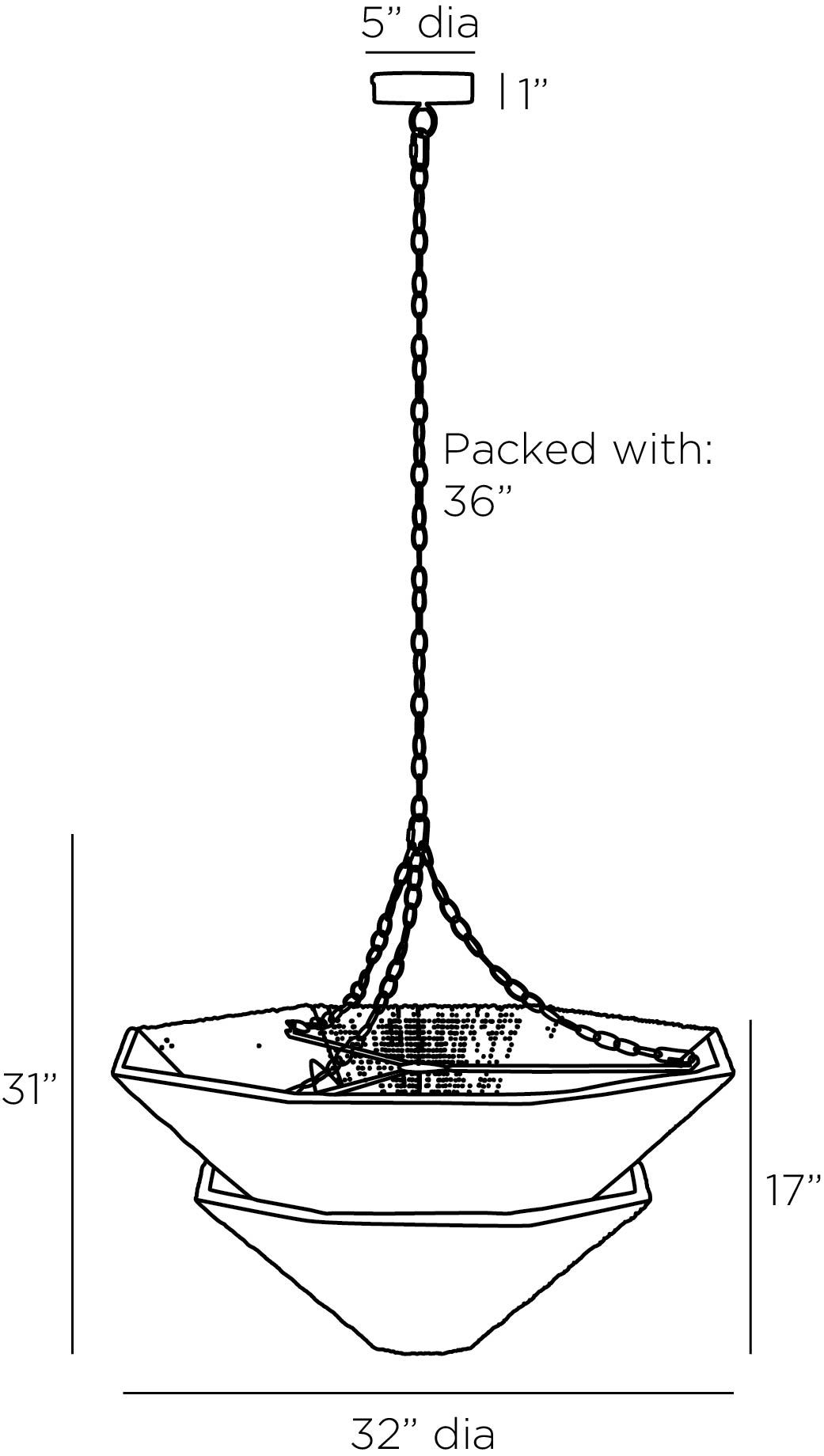 arteriors anya chandelier diagram