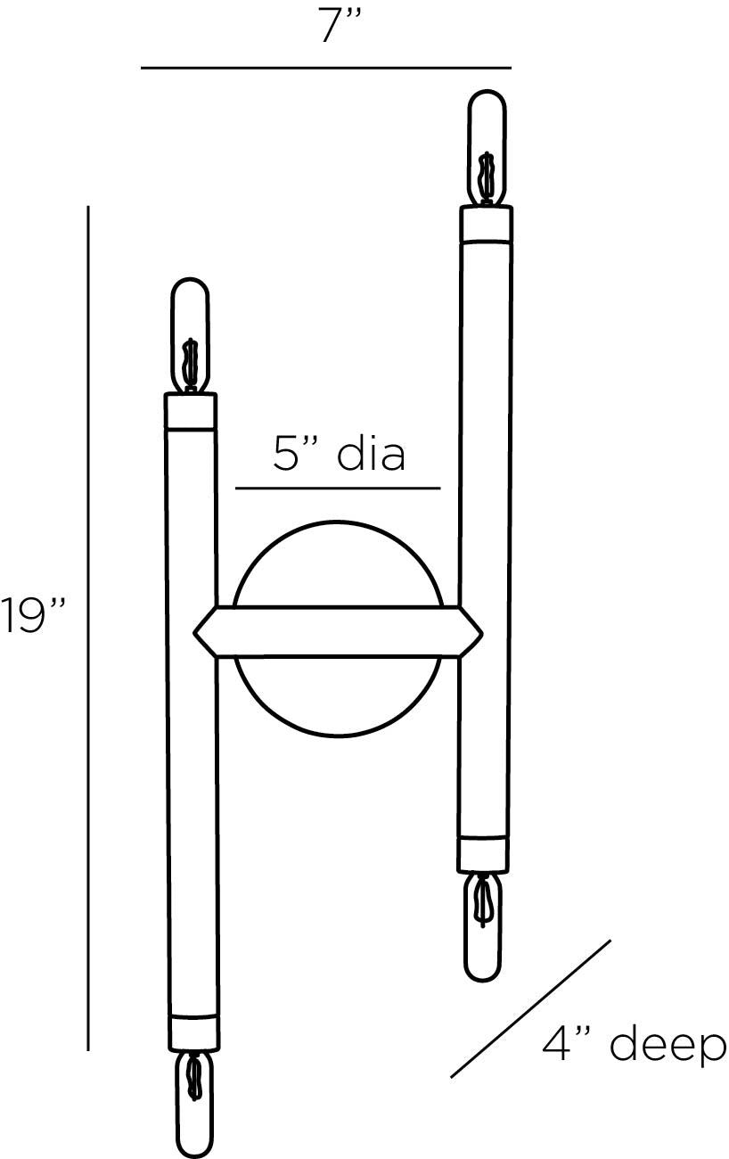 arteriors ballard flush mount diagram