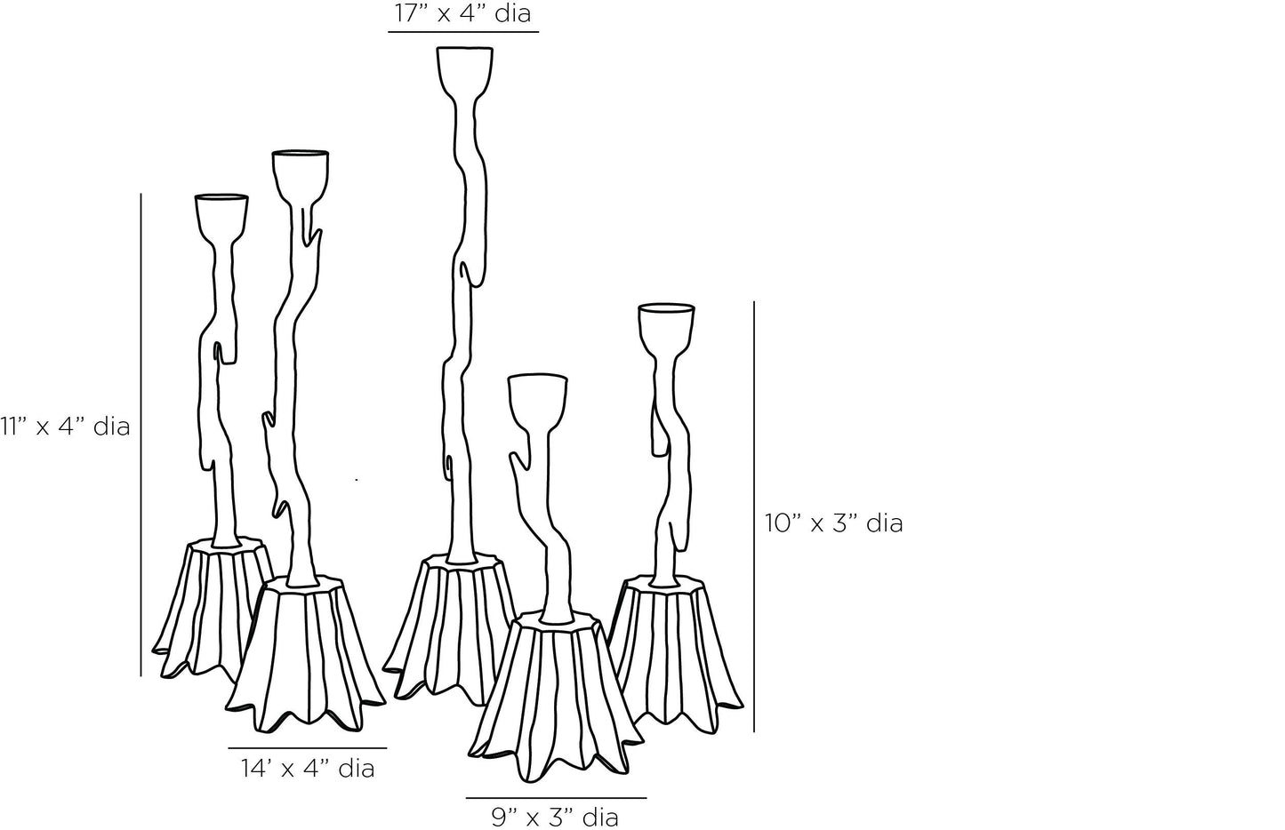 arteriors brandt candlesticks diagram