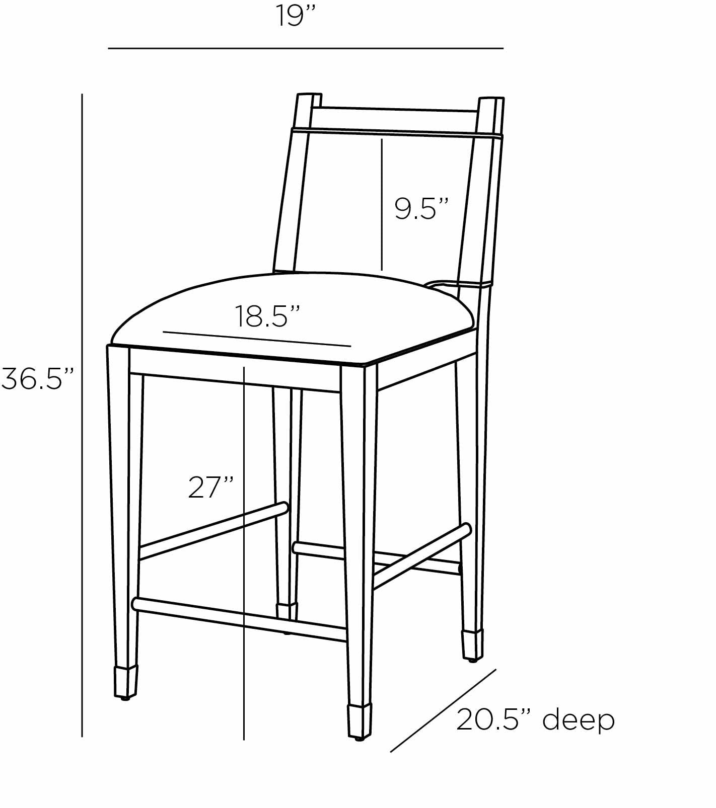arteriors burdock counter stool diagram