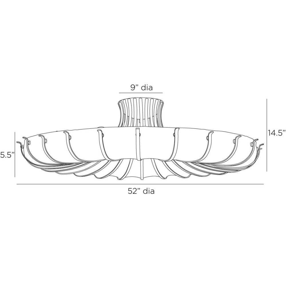 arteriors chambers flush mount diagram