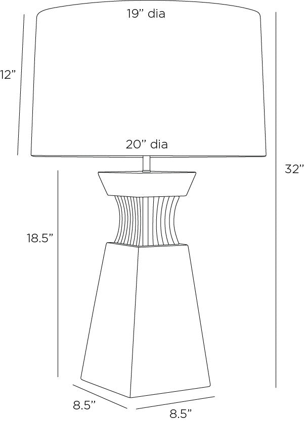 arteriors dynasty lamp diagram