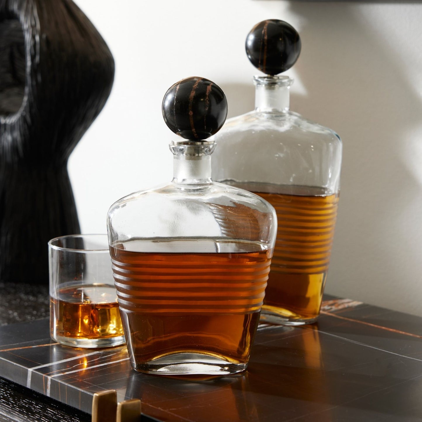 arteriors eaves decanters set styled