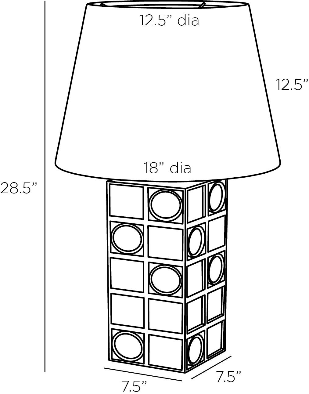 arteriors empire lamp diagram