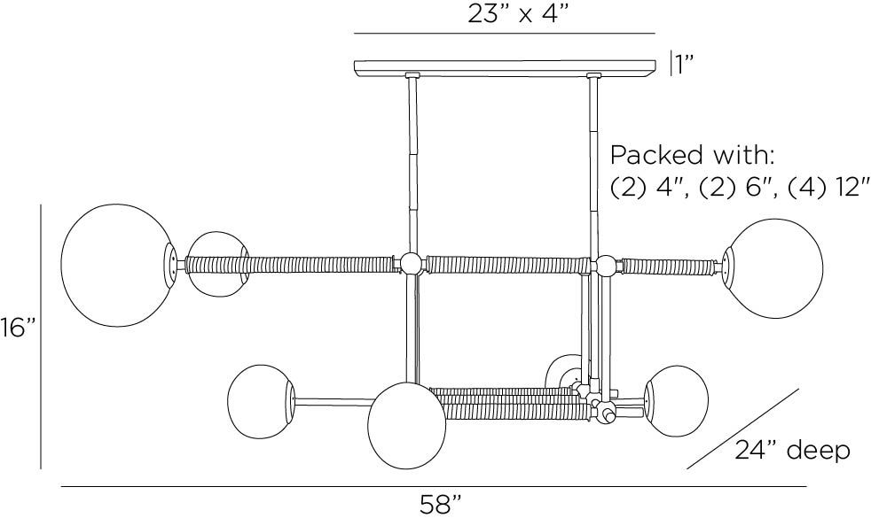 arteriors erica chandelier diagram