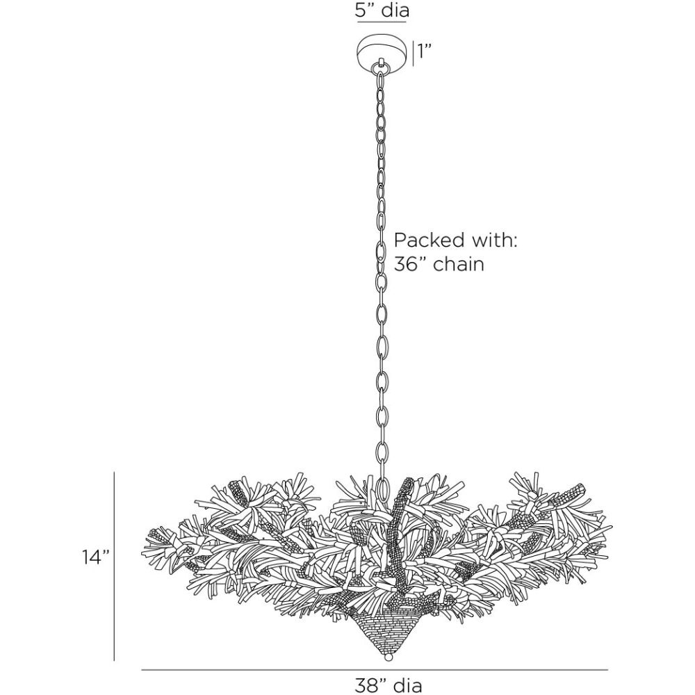 arteriors fernanda chandelier diagram