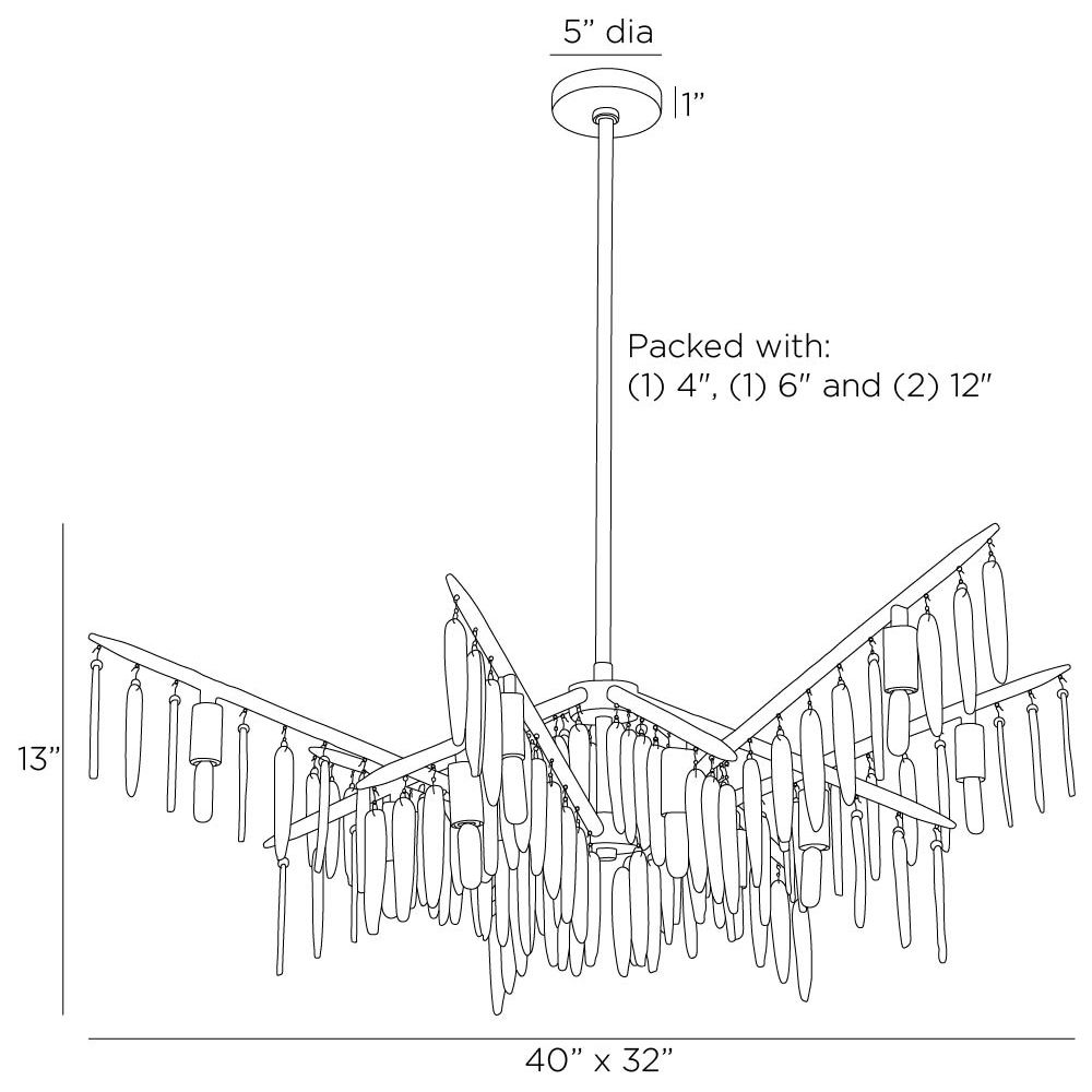 arteriors gia chandelier diagram