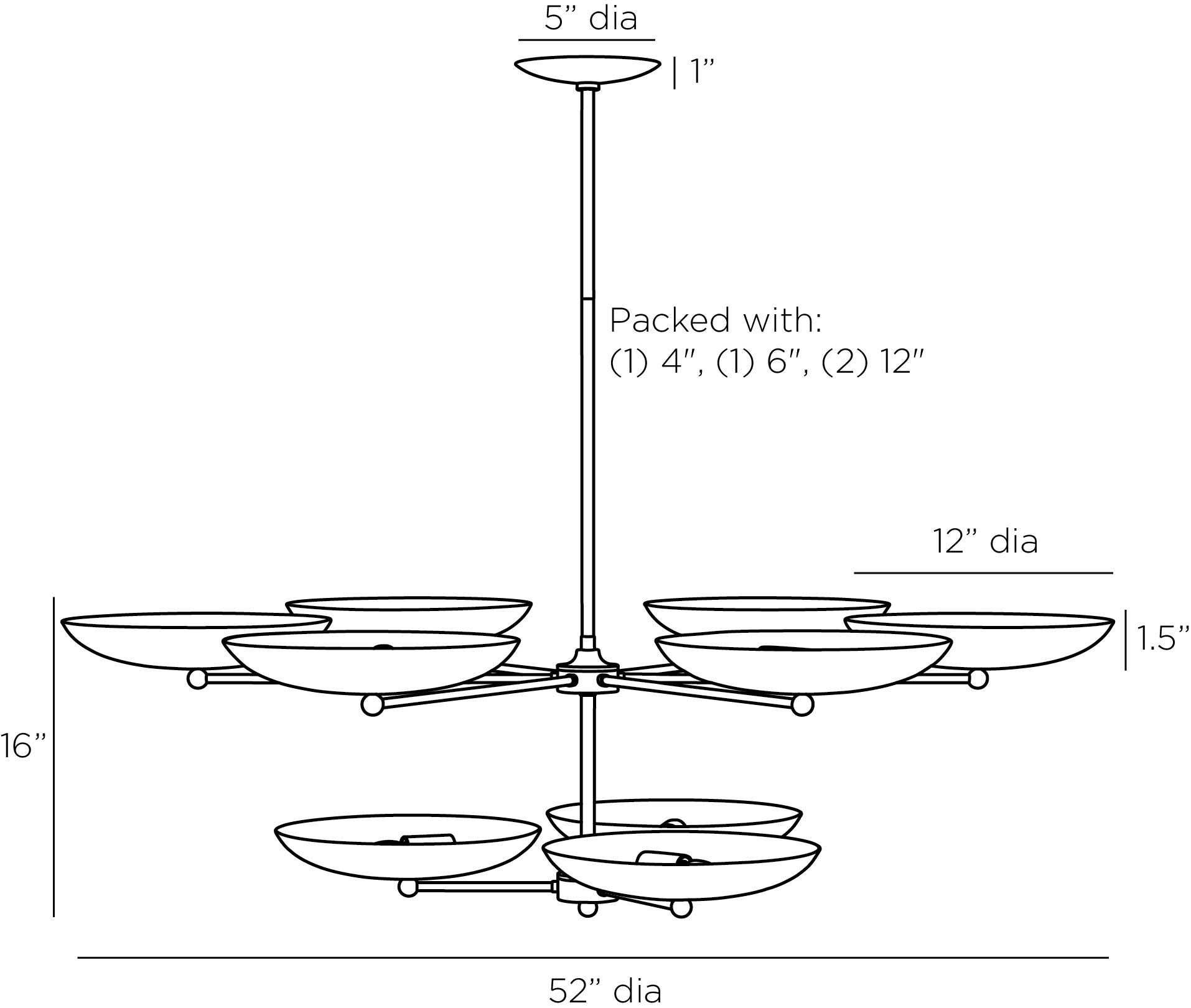 arteriors griffith two tiered chandelier diagram