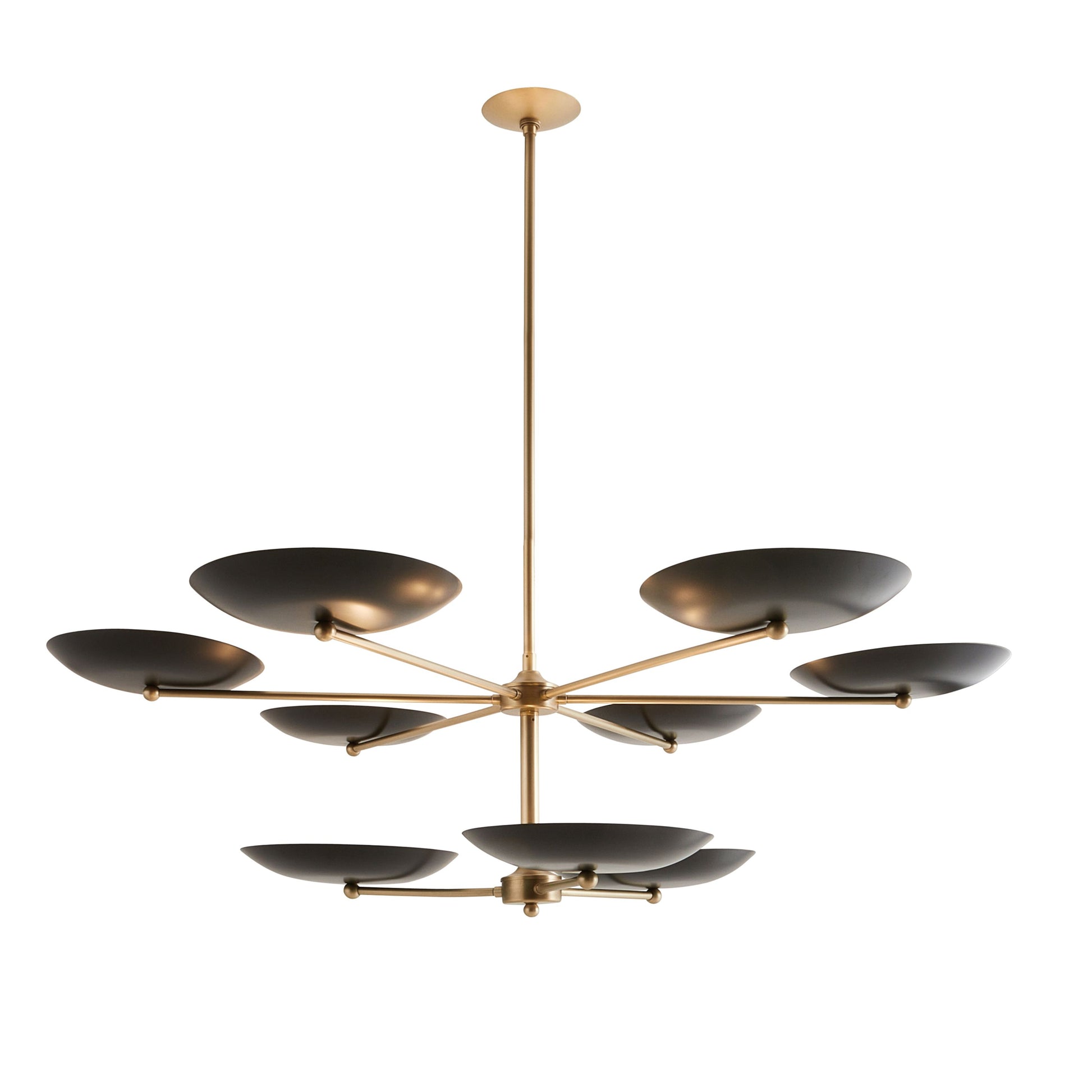 arteriors griffith two tiered chandelier illuminated