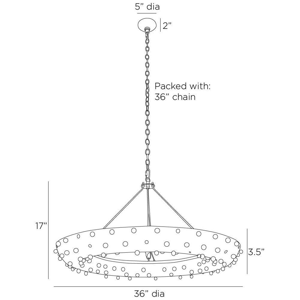 arteriors hardy chandelier diagram