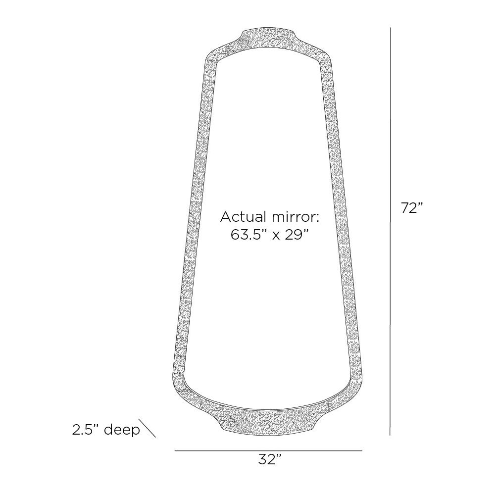 arteriors hyland floor mirror diagram