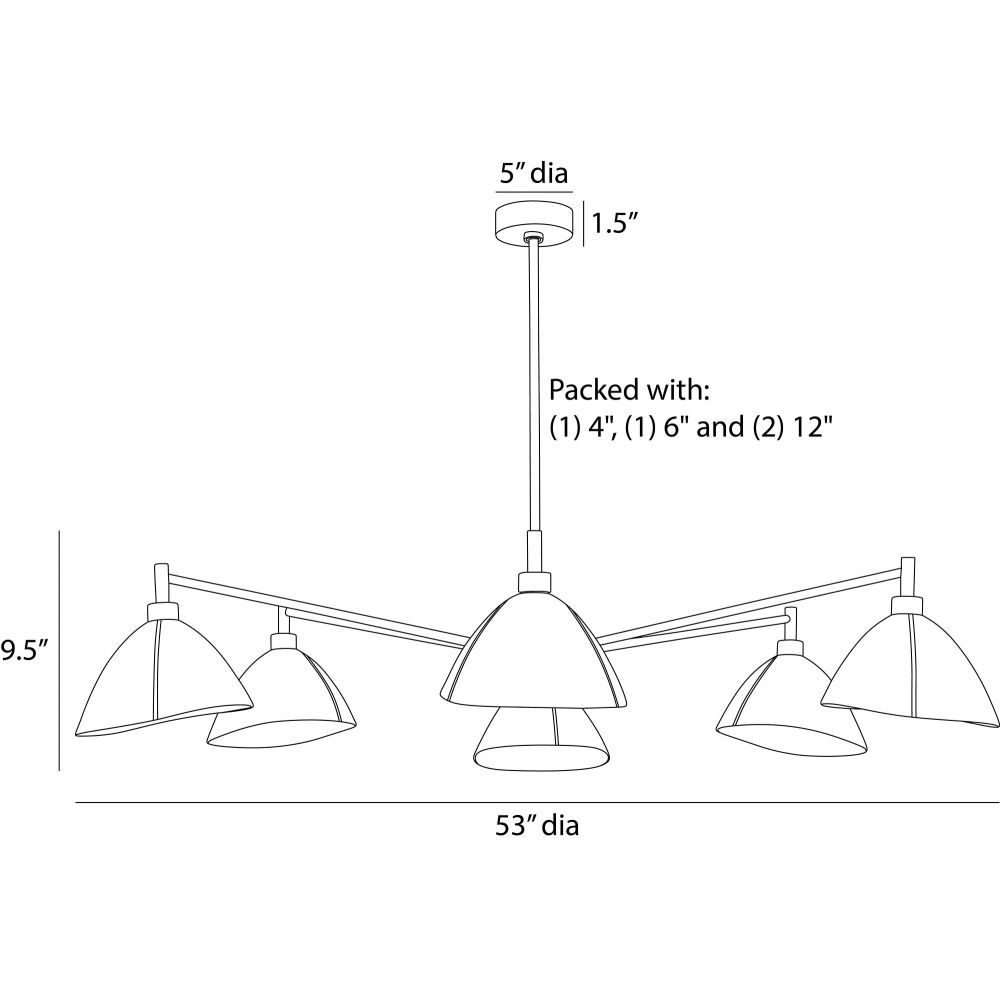 arteriors inlet chandelier diagram