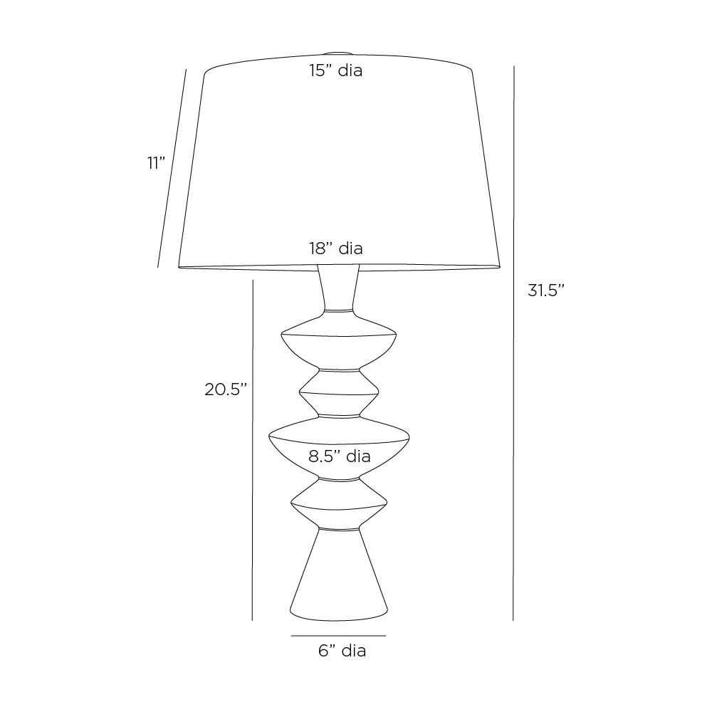 arteriors jillian lamp black diagram