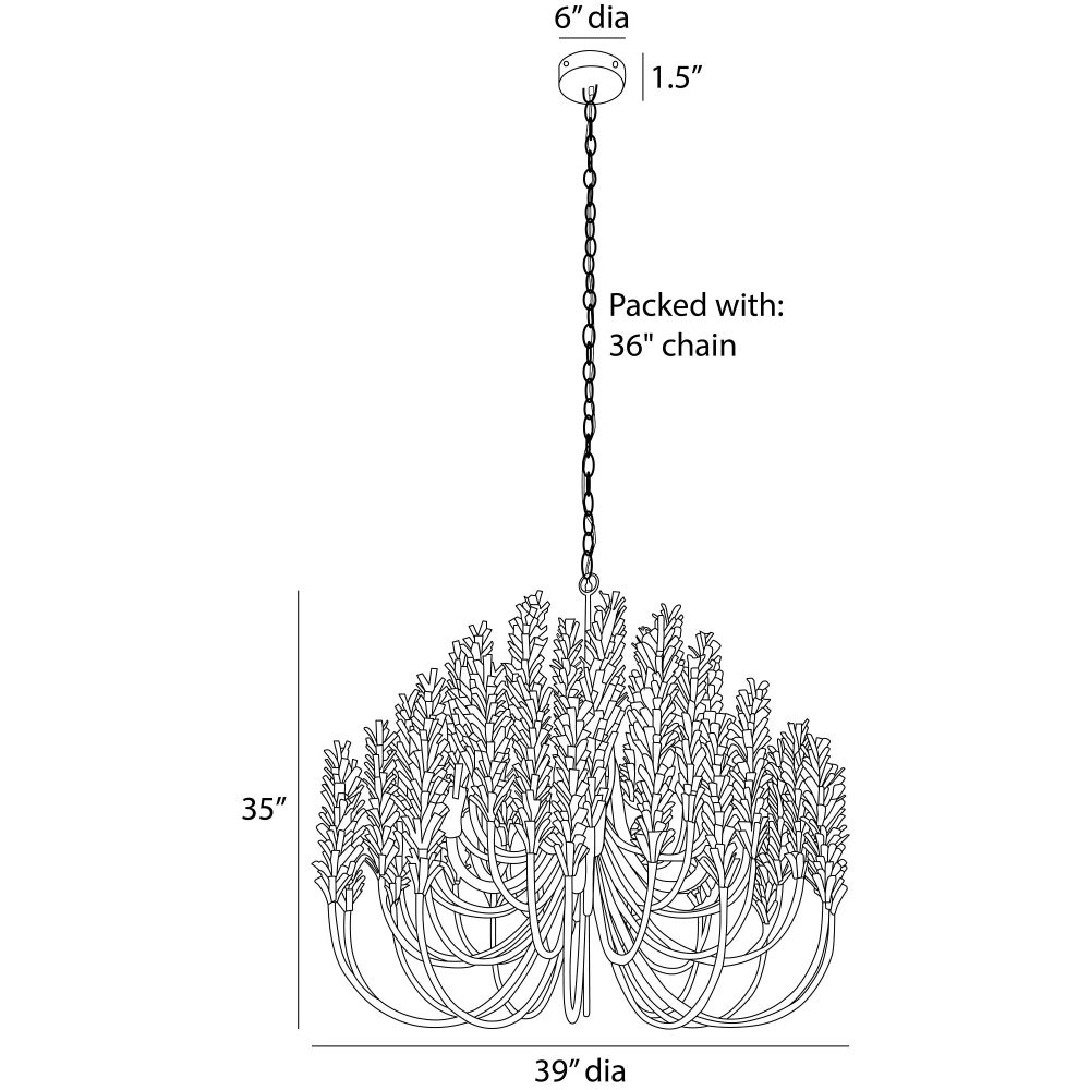 arteriors kaia chandelier diagram