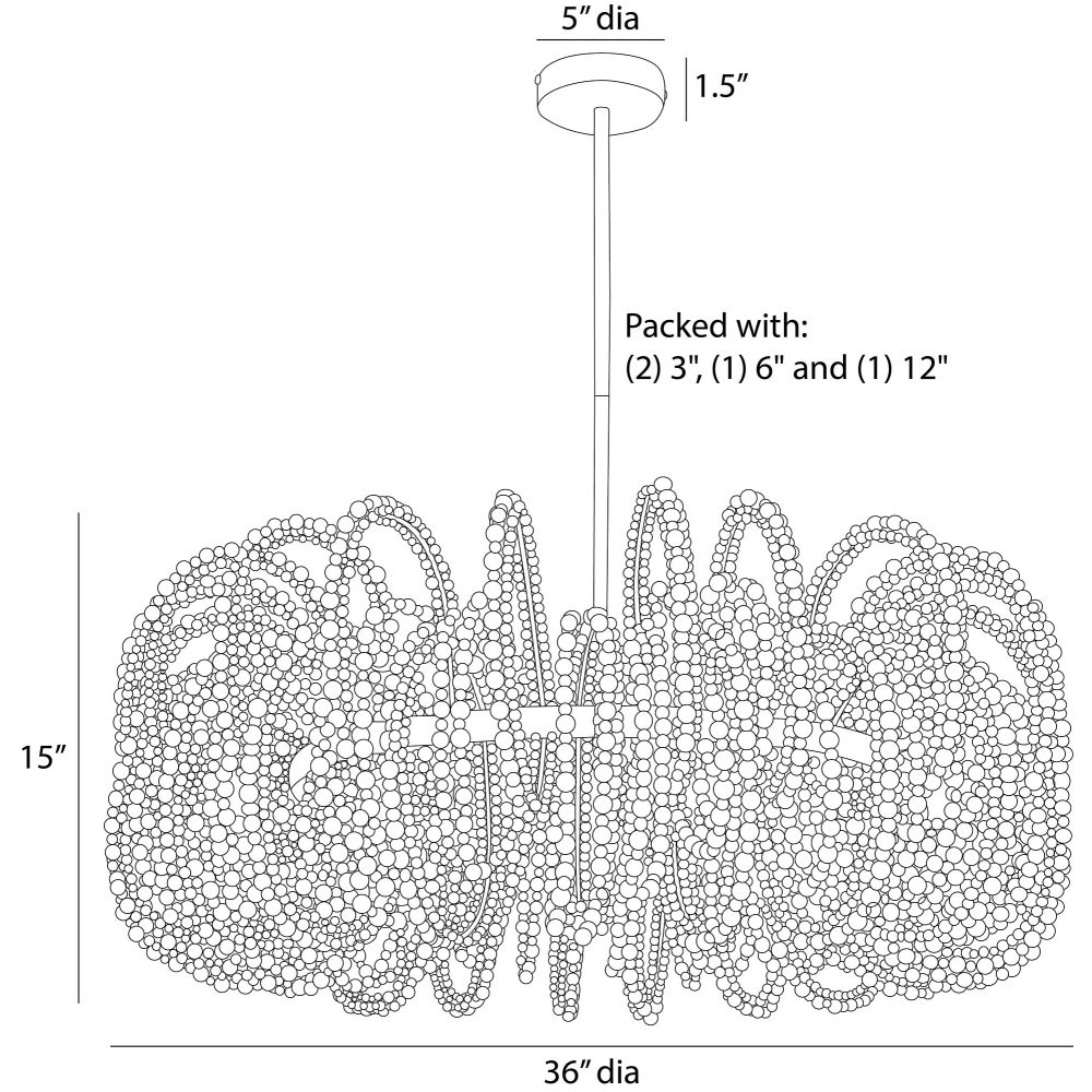 arteriors keely chandelier diagram