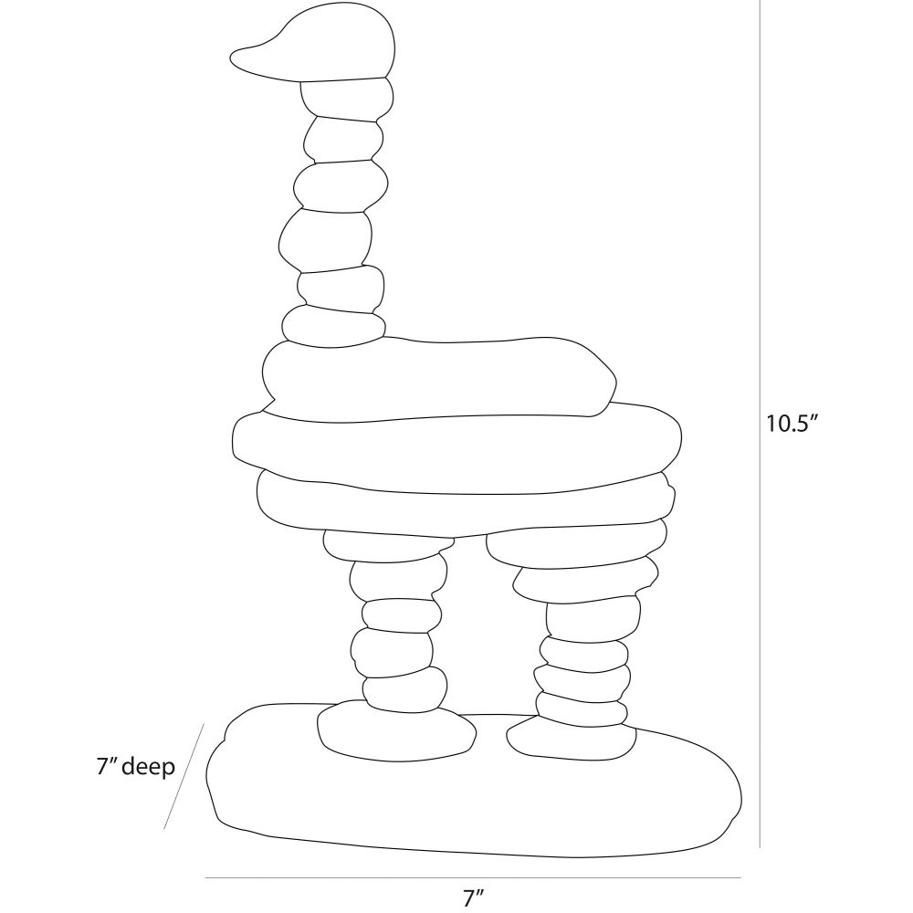 Line drawing of a cylindrical toy with dimensions labeled