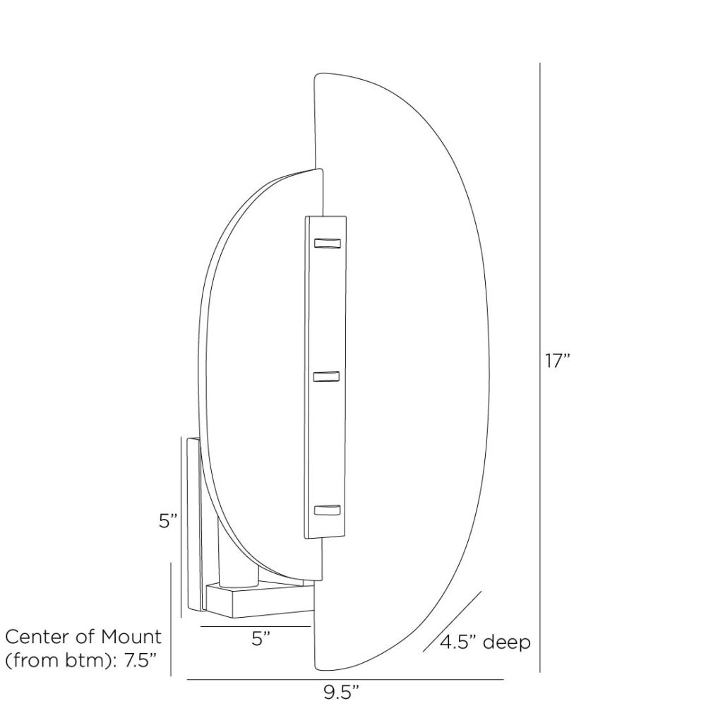 arteriors kianna sconce diagram