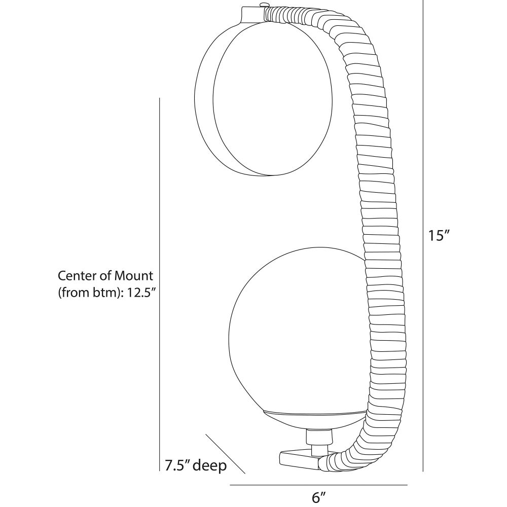 arteriors kyrie sconce diagram