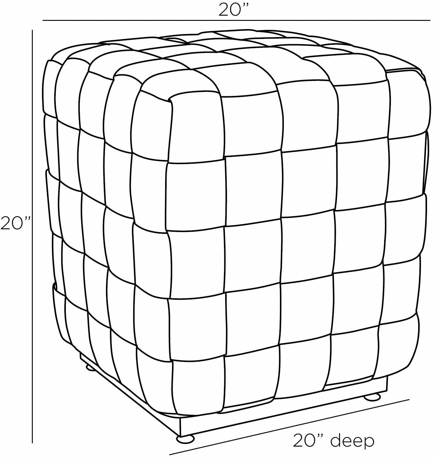 arteriors lakewood ottoman diagram
