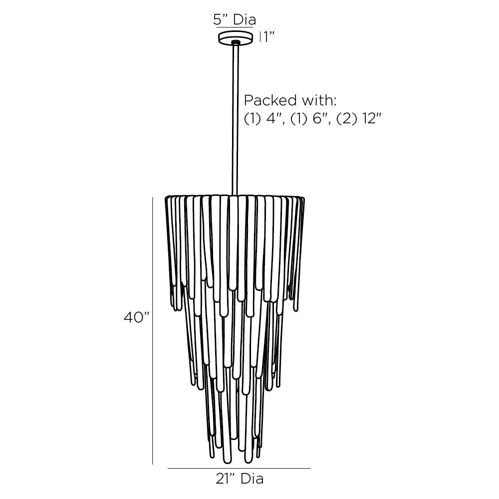 arteriors raine chandelier diagram