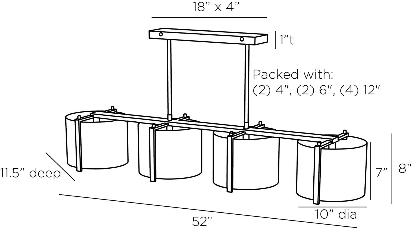 arteriors zachary chandelier diagram