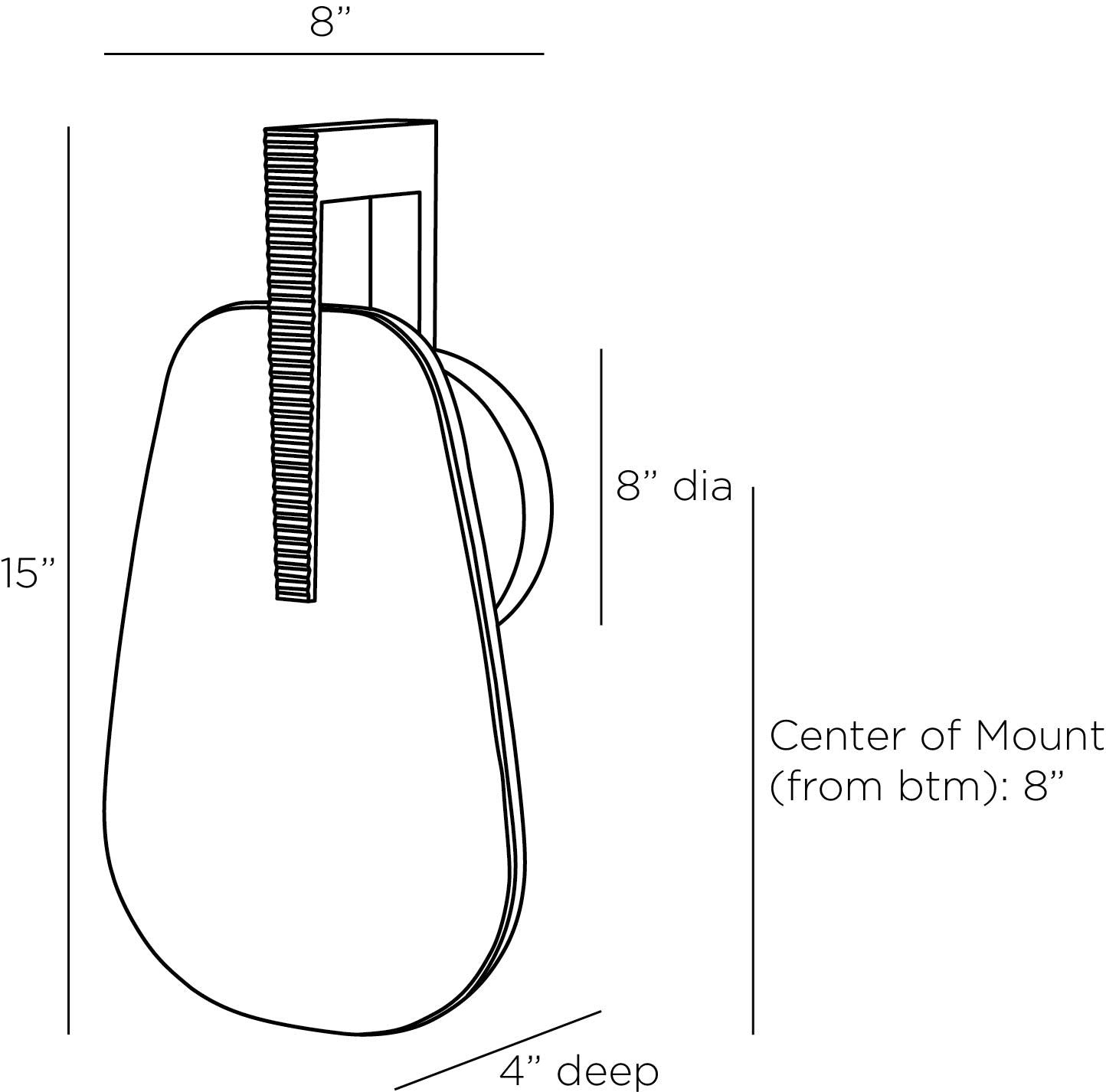 arteriors zelda sconce diagram