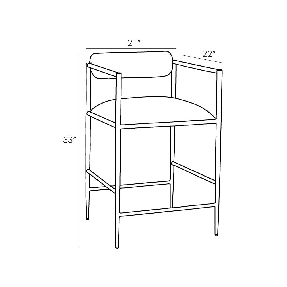Barbana Counter Stool Pewter Texture