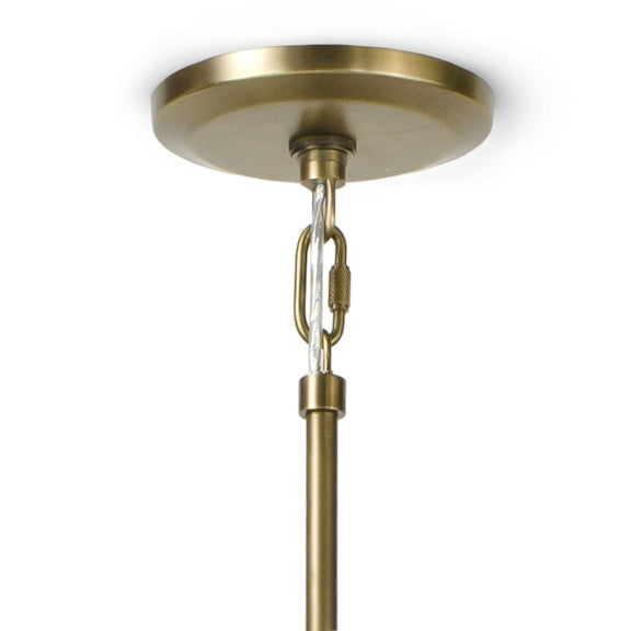 Brass ceiling light fixture on a white background