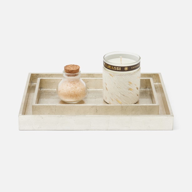 Davos Tray Set Champagne Gold Silver Leaf