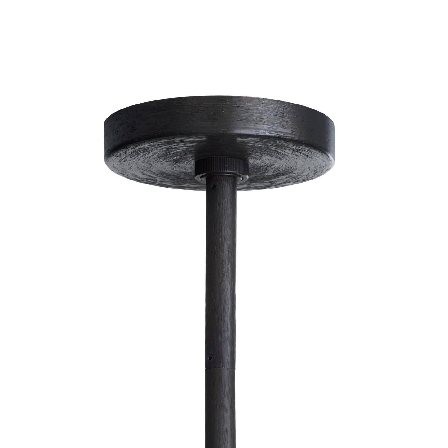 Black metal ceiling light fixture on a white background