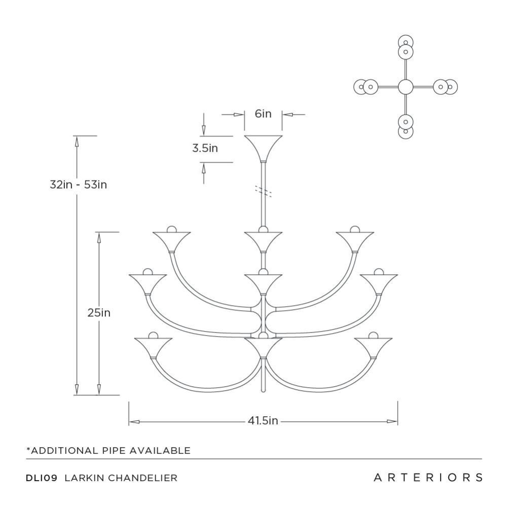 Larkin Chandelier Black Iron