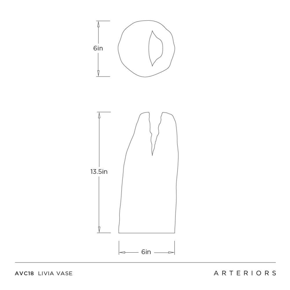 Livia Vase White Crackle Charcoal Wash