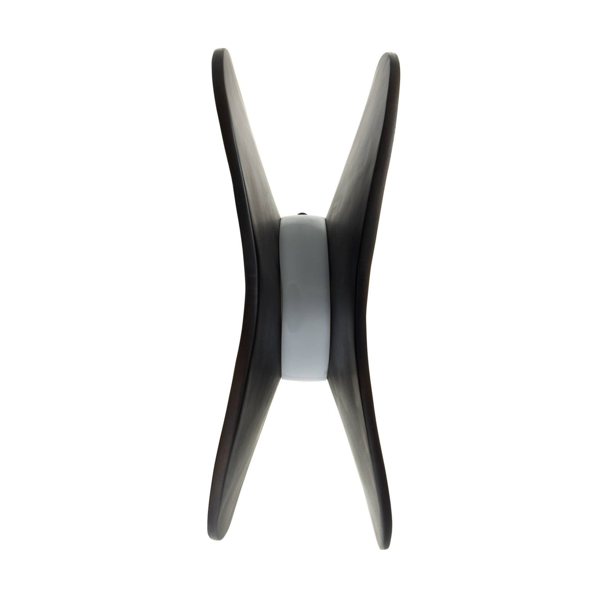 Black and gray spool with a white core on a white background