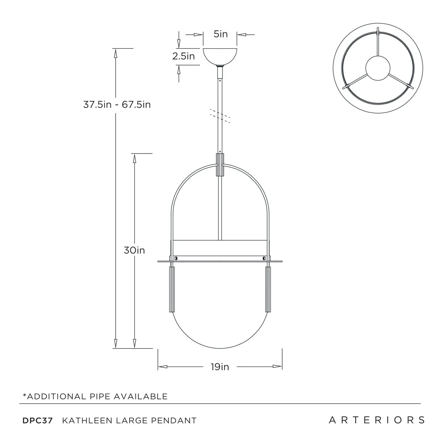 Kathleen Pendant Frosted Smoke Glass