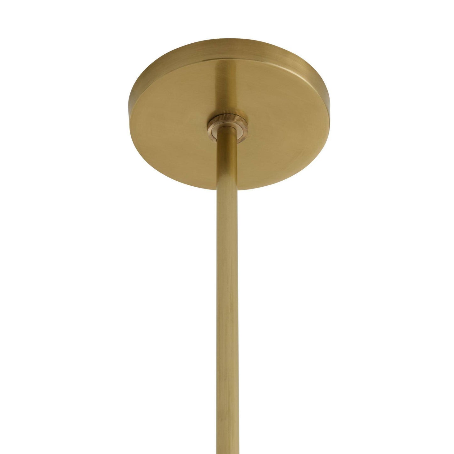 Gold pendant light fixture on a white background