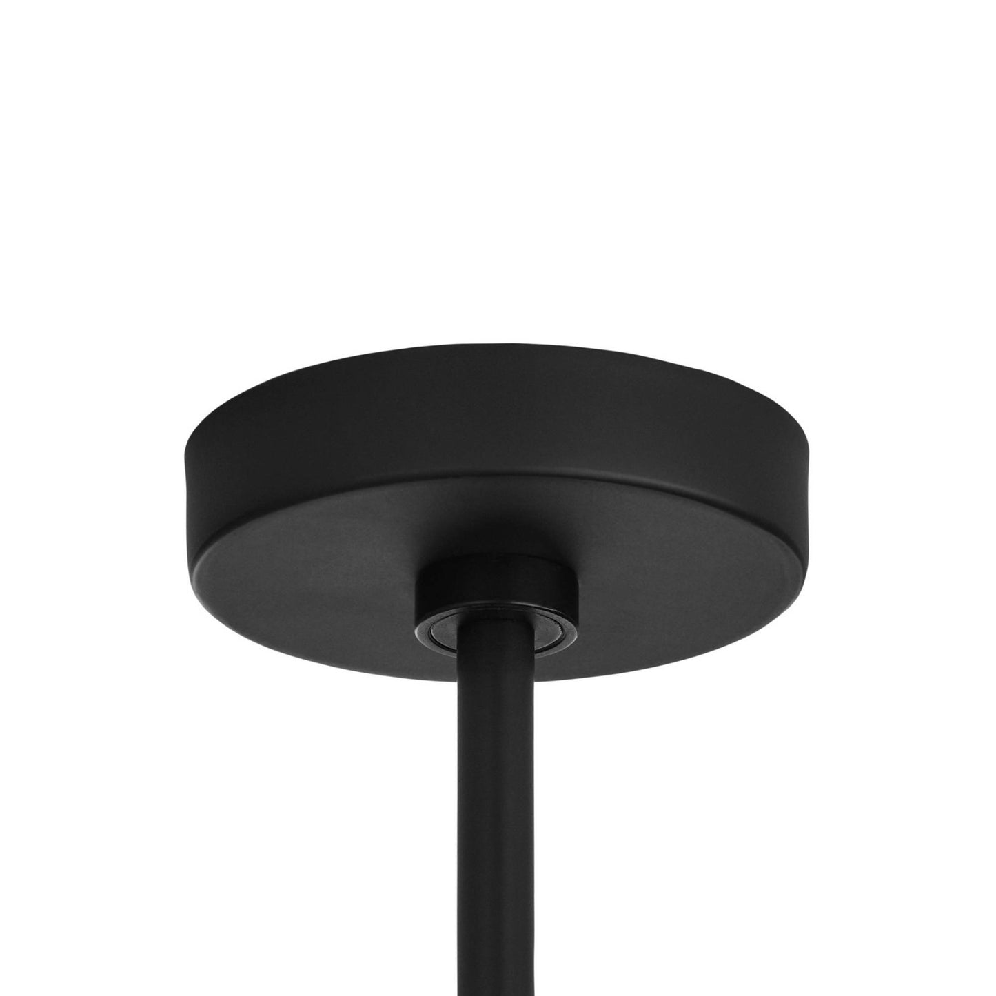 Black ceiling light fixture on a white background