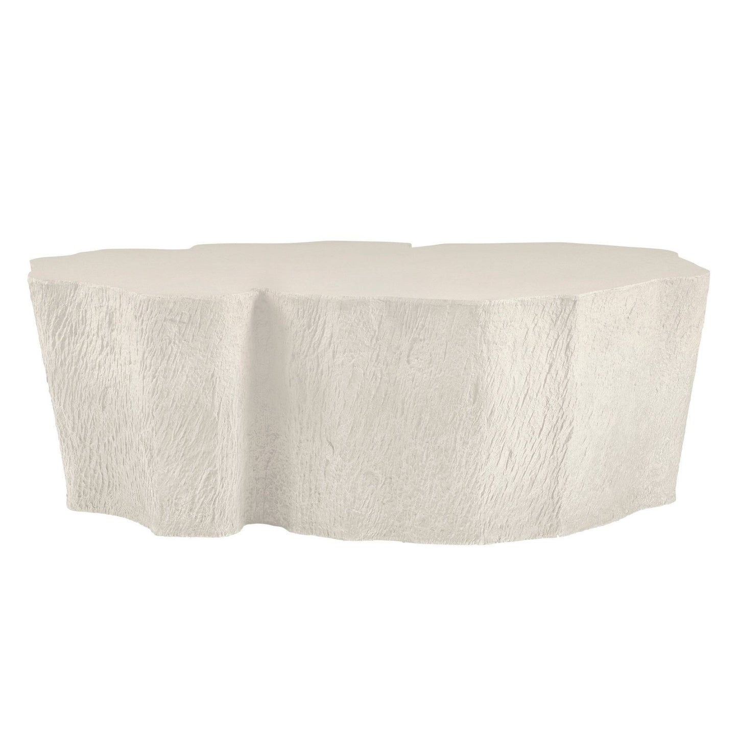 Beige textured concrete neutral outdoor coffee table on a white background