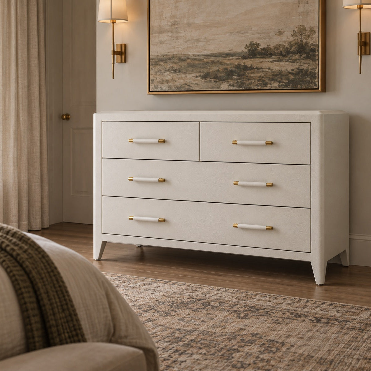 Fergus 48" Dresser White Raffia